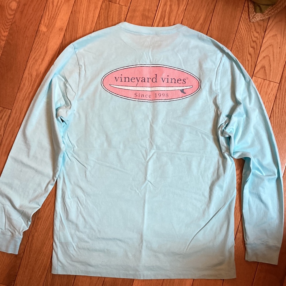 NWOT! Mens Vineyard Vines light green long sleeved t-shirt - Picture 6 of 6